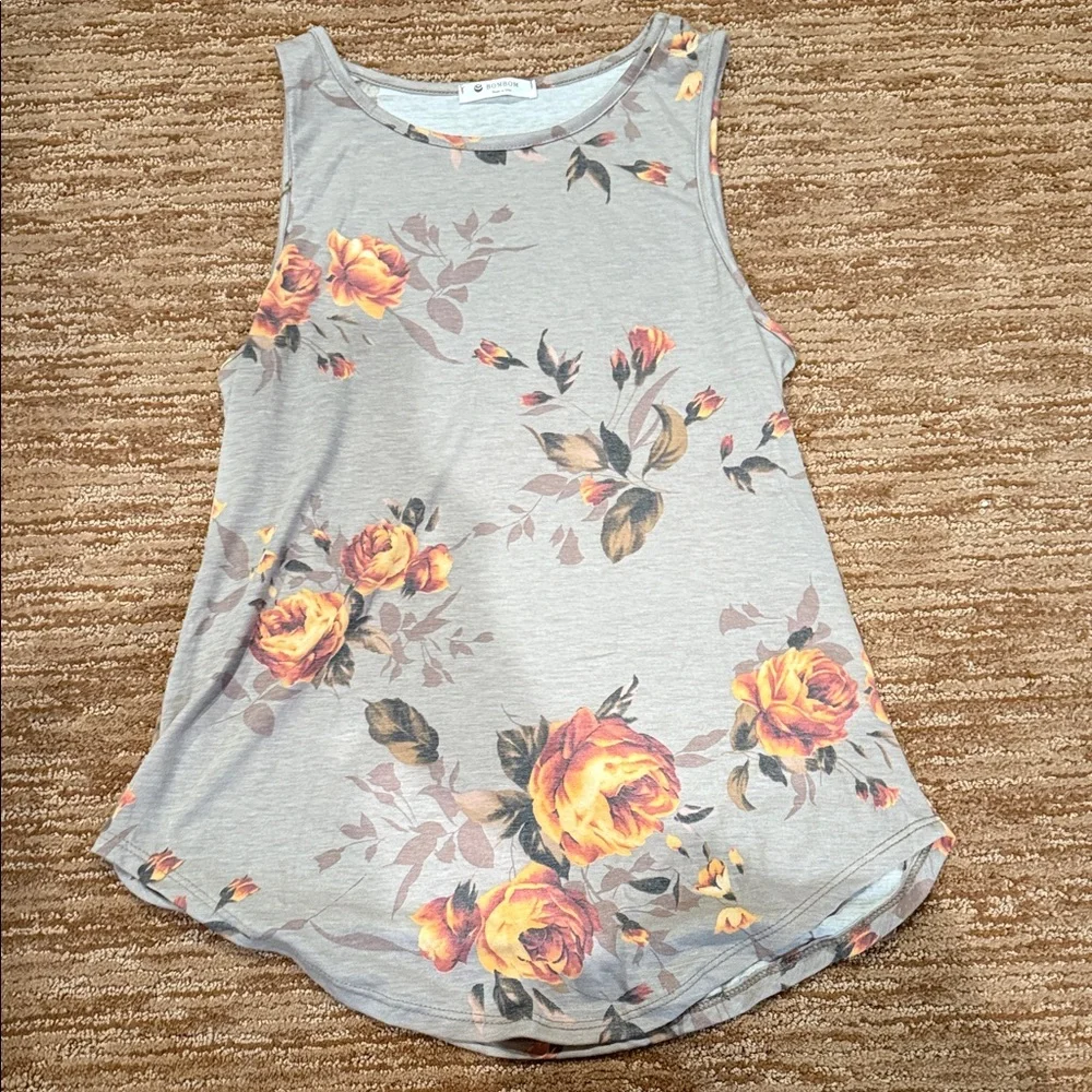 Women's Assorted Sleeveless Tops - Orange, Floral, Green, Black - Picture 3 of 5